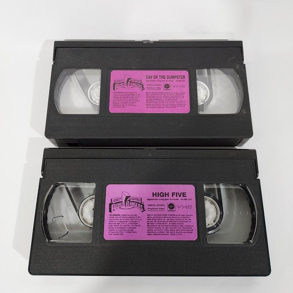 Lot of 2 Power Rangers VHS Tapes Day of the Dumpster & High Five Vintage - Picture 9 of 10